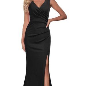Women's size small black dress with slit